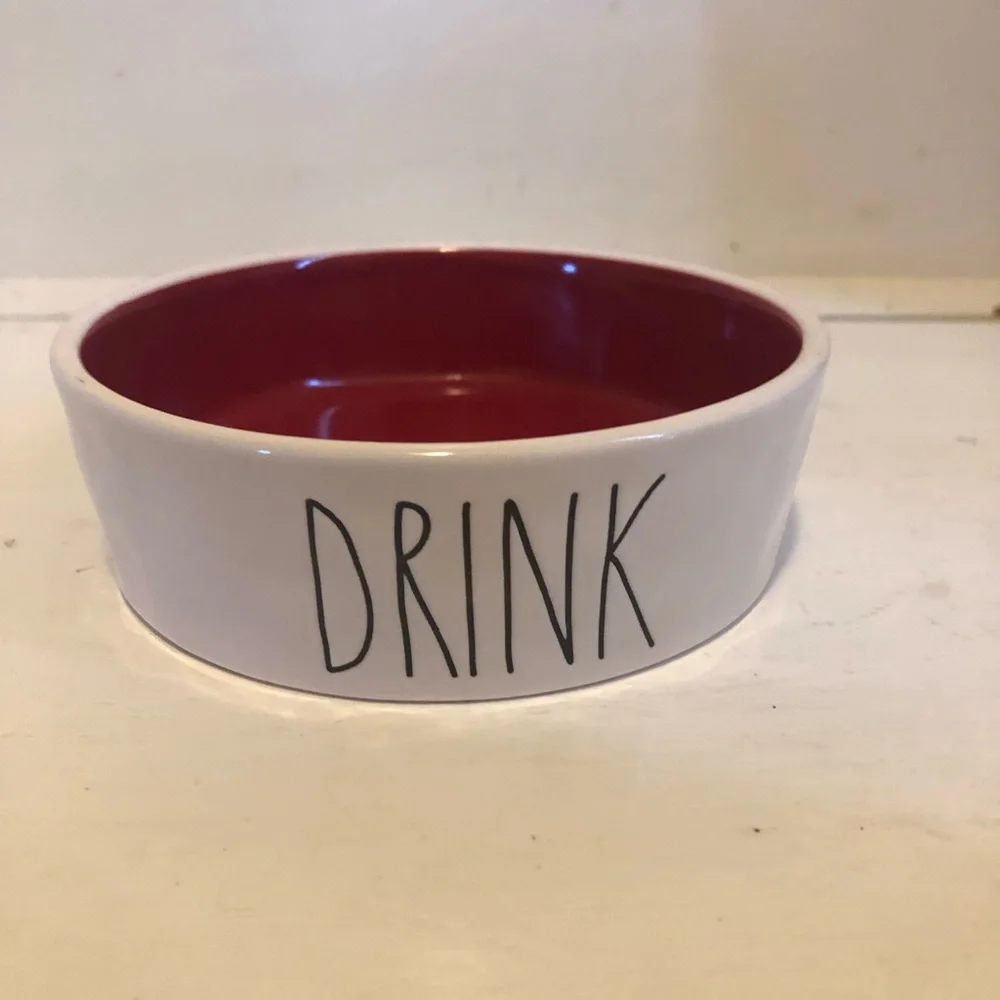 Rae Dunn DRINK By Magenta Dog /Cat Pet Bowl Small Artisan Collection